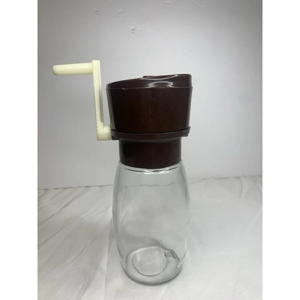 Vintage Gemco Glass Jar W/ Lid Nut/ Herb/ Spice Grinder  Made In‎ USA